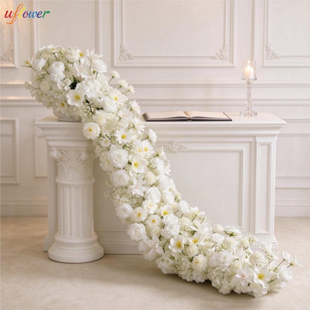 Uflower White Rose Hydrangea A - Table Runner ulasan dan harga