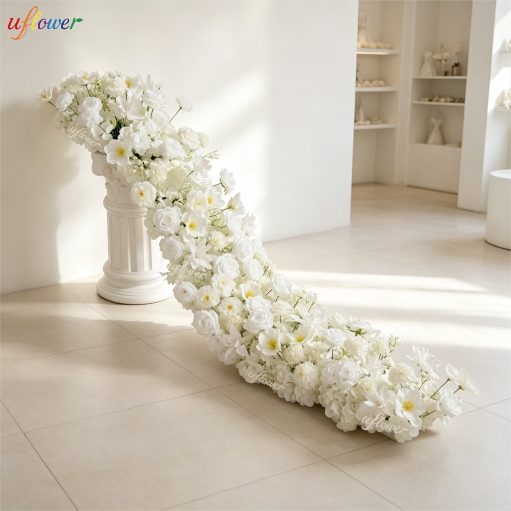 Uflower White Rose Hydrangea A - Table Runner ulasan dan harga
