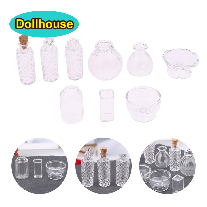 1:12 Dollhouse Miniature Glass - Vase Decor ulasan dan harga