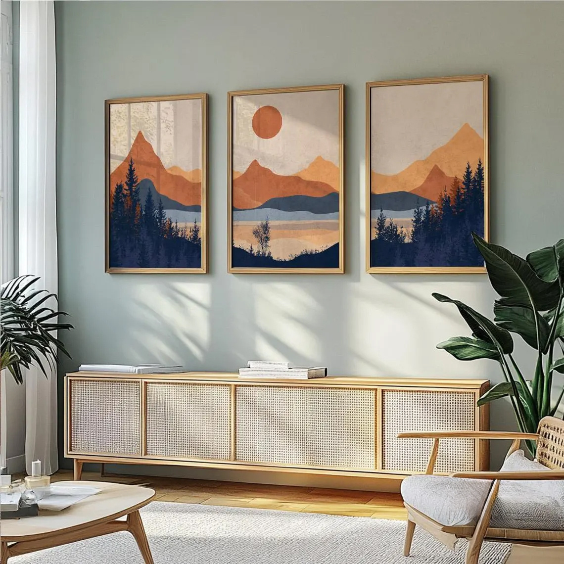 3pcs/Set frameless,Terracotta  - Abstract Canvas Set ulasan dan harga