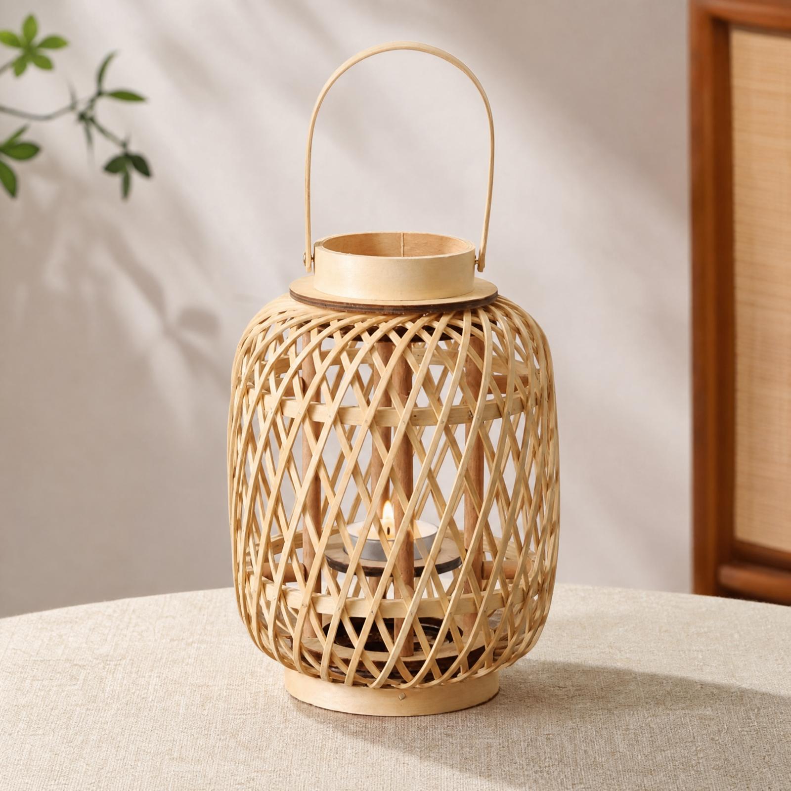 Bamboo Candle Lantern Holder H - Candle Holder Decor ulasan dan harga