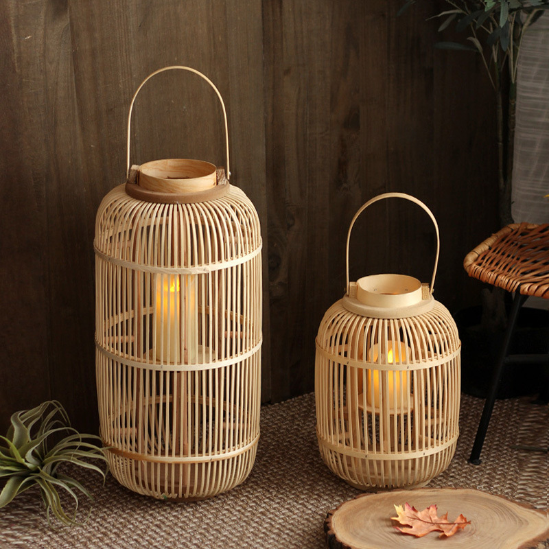 Handmade Bamboo Wind Lamp Floo - Candle Holder Decor ulasan dan harga