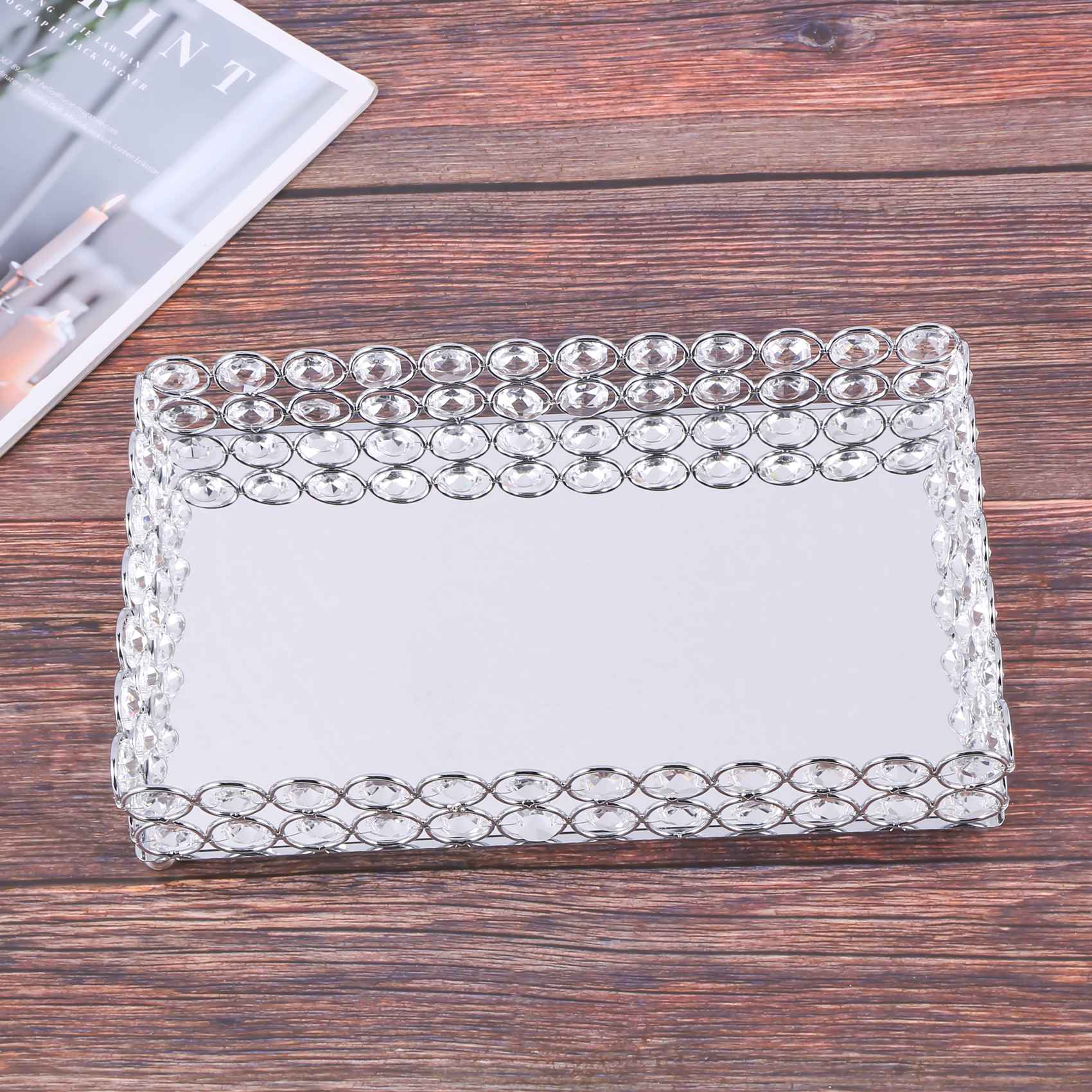 ABSS-Crystal Rectangle Cosmeti - Decorative Mirror ulasan dan harga
