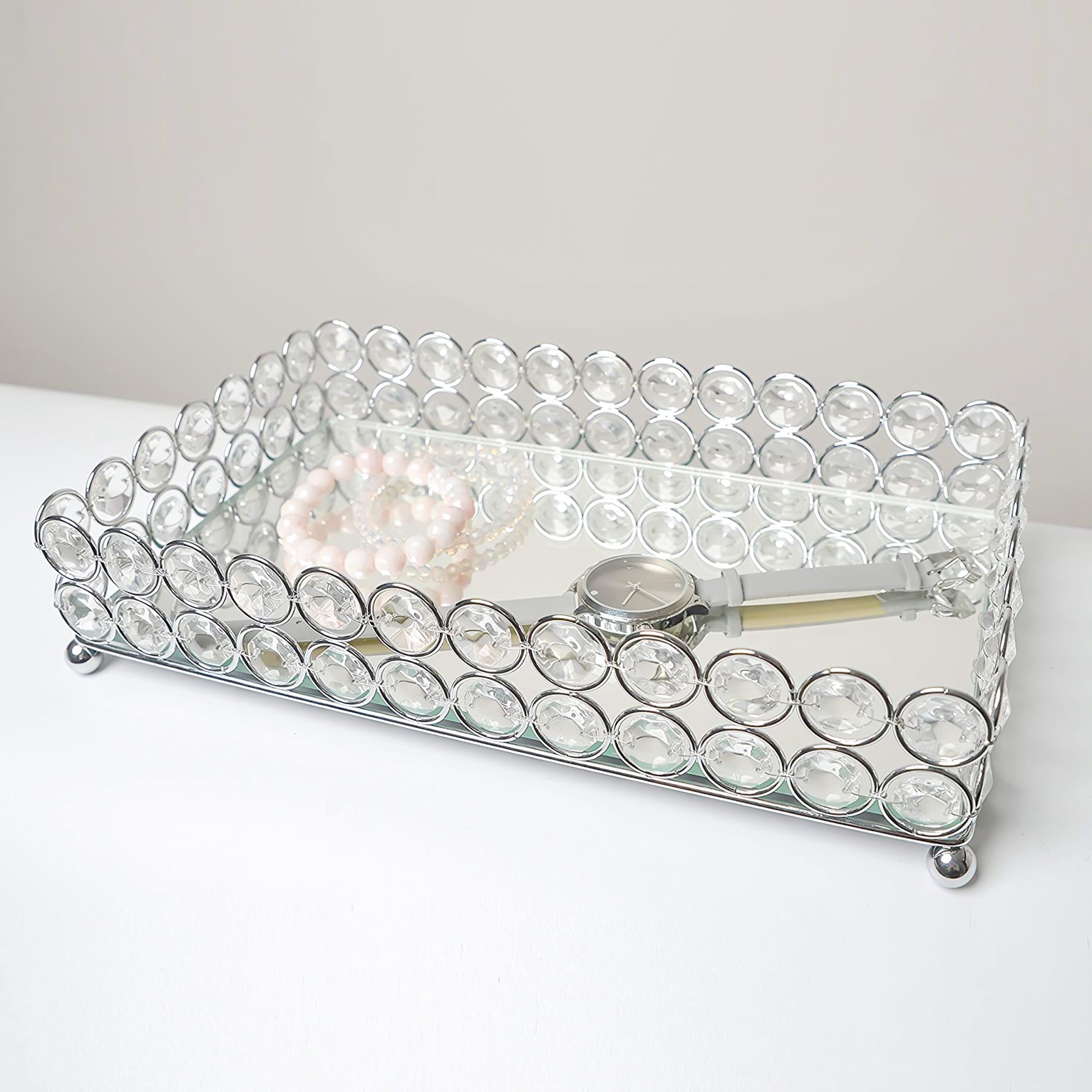 ABSS-Crystal Rectangle Cosmeti - Decorative Mirror ulasan dan harga