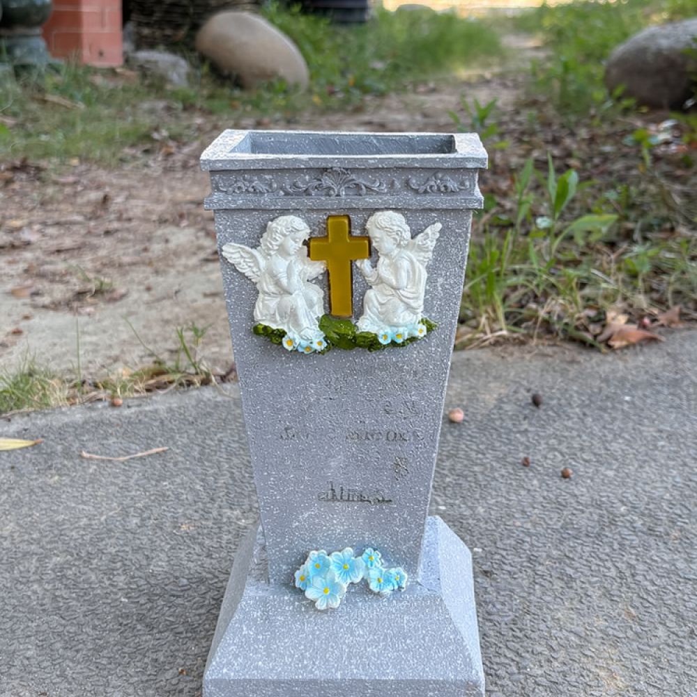 Resin Solar Cross Cemetery Vas - Vase Decor ulasan dan harga