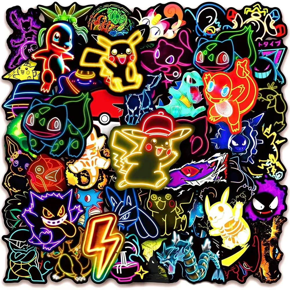 100pcs Neon  Pokémon  Stickers - Wall Sticker ulasan dan harga