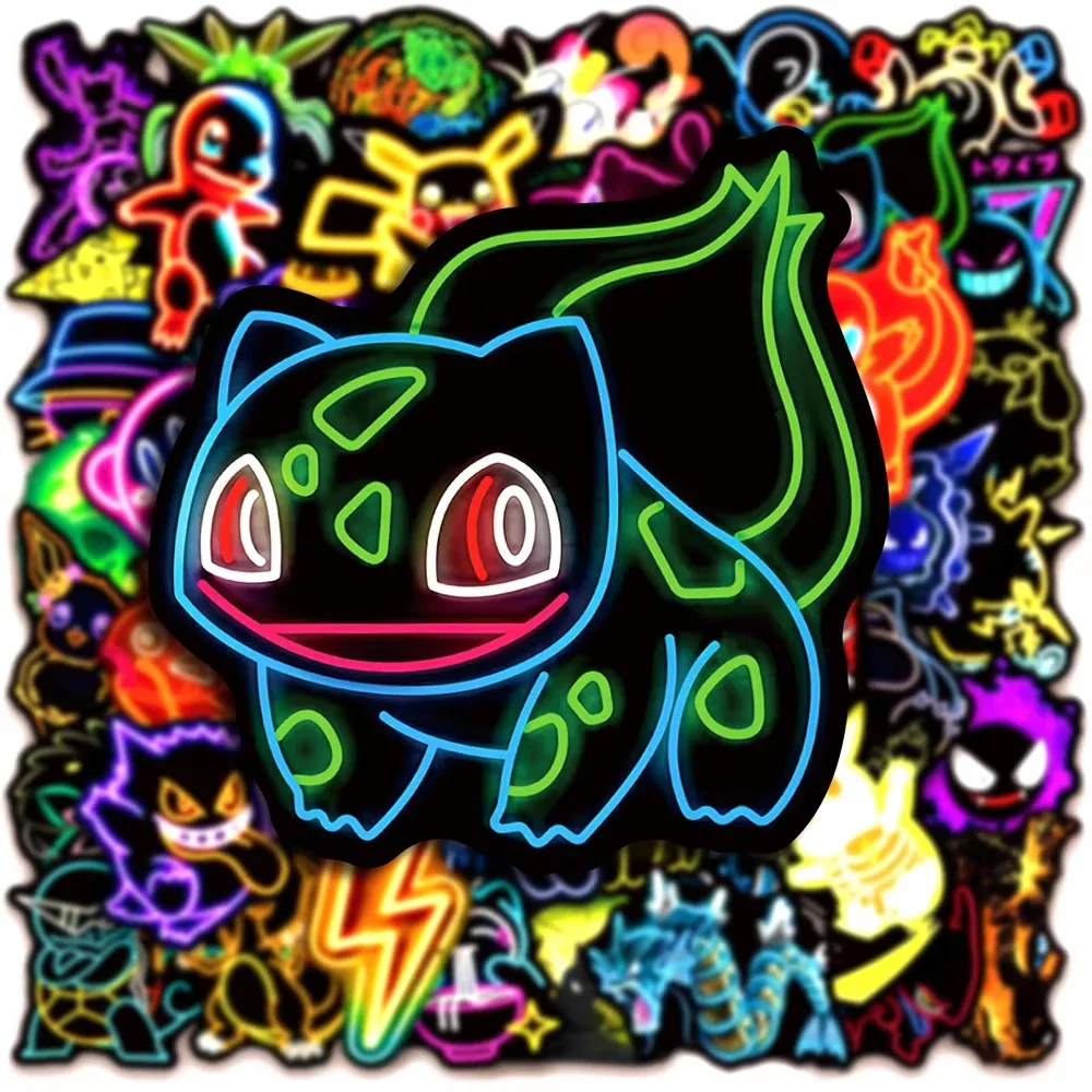 100pcs Neon  Pokémon  Stickers - Wall Sticker ulasan dan harga